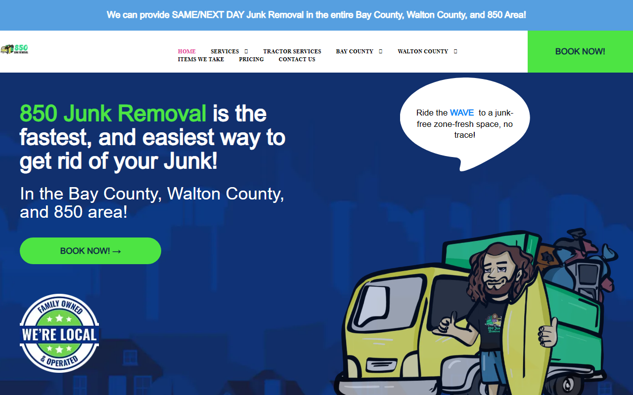 850junkremoval.com screenshot