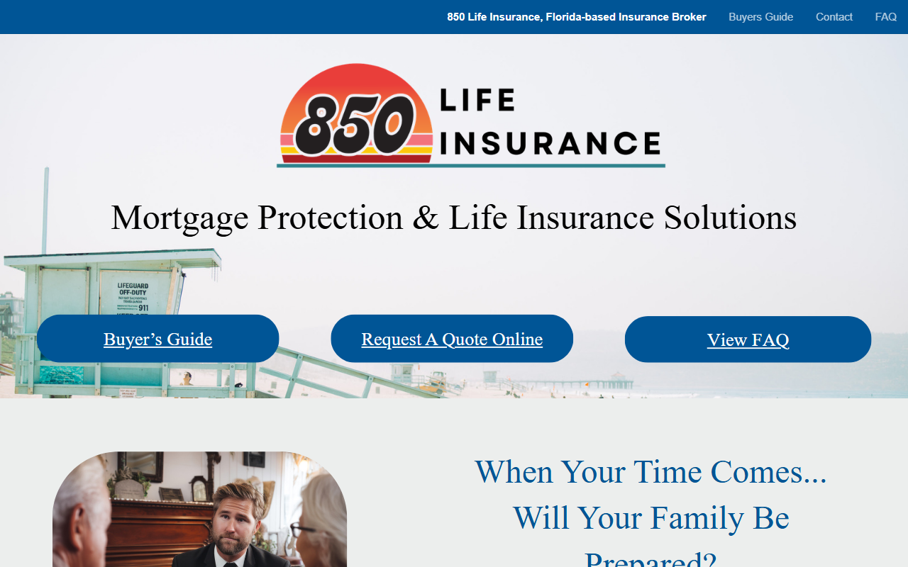 850lifeinsurance.com screenshot
