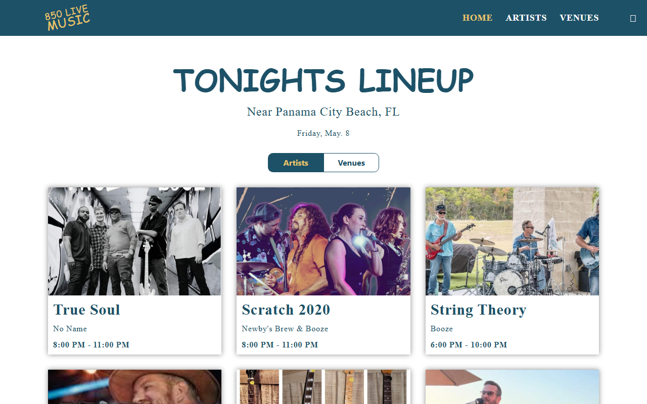 850livemusic.com screenshot