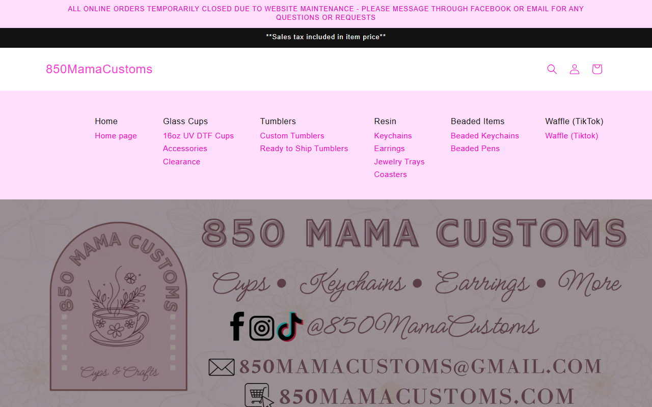 850mamacustoms.com screenshot