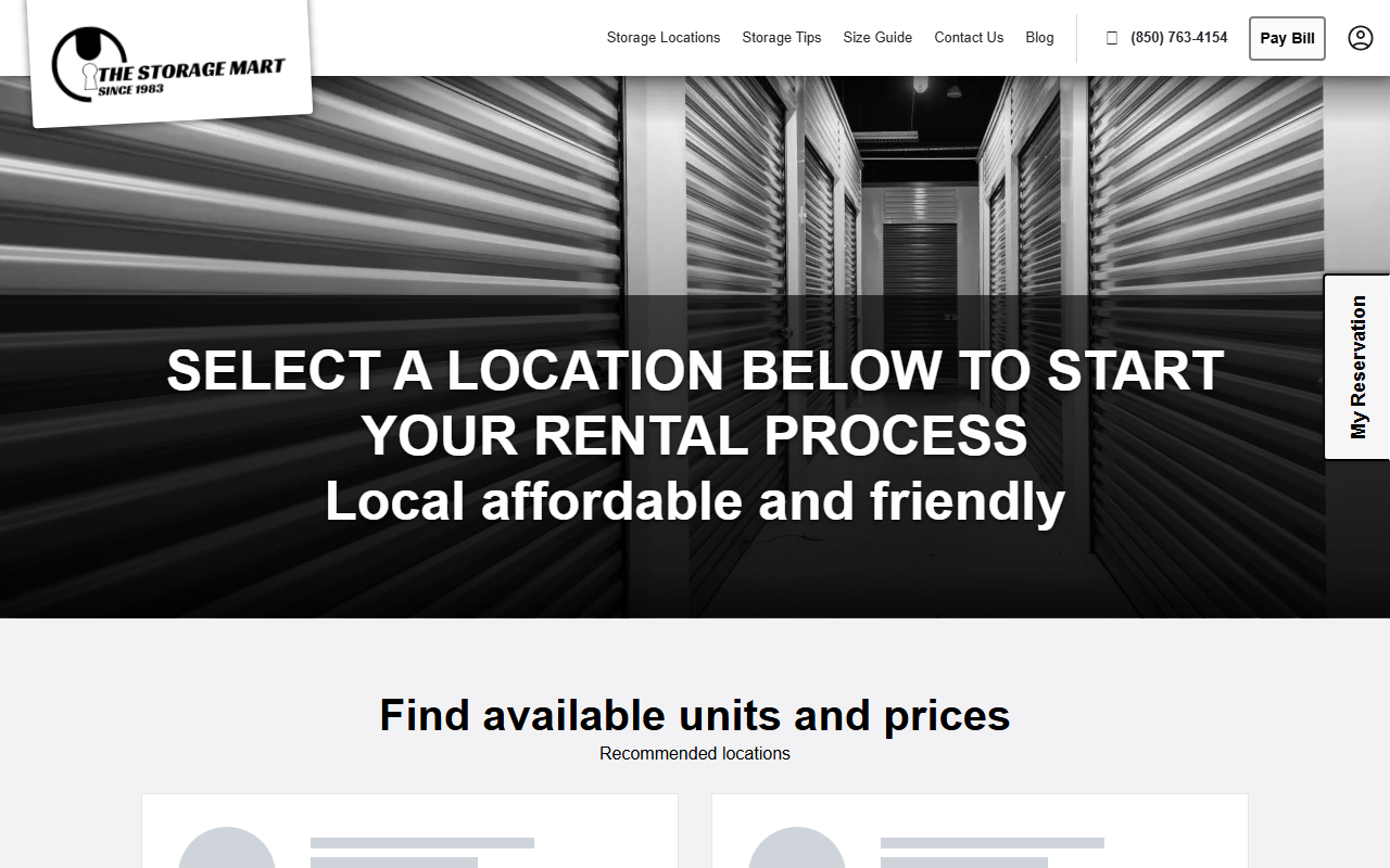 850storage.com screenshot