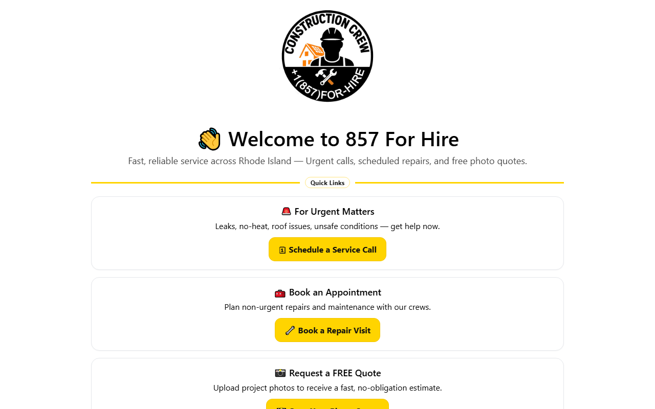857forhire.com screenshot