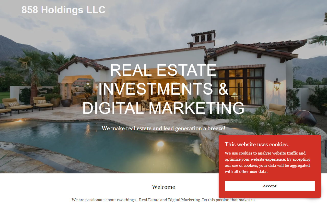 858holdings.com screenshot