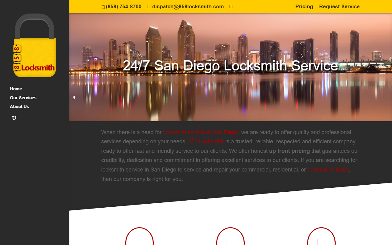 858locksmith.com screenshot