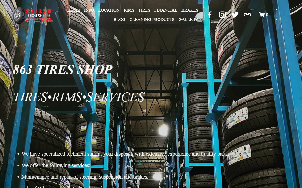 863tireshop.com screenshot