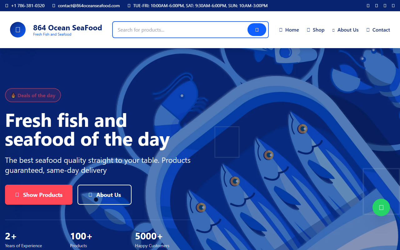 864oceanseafood.com screenshot
