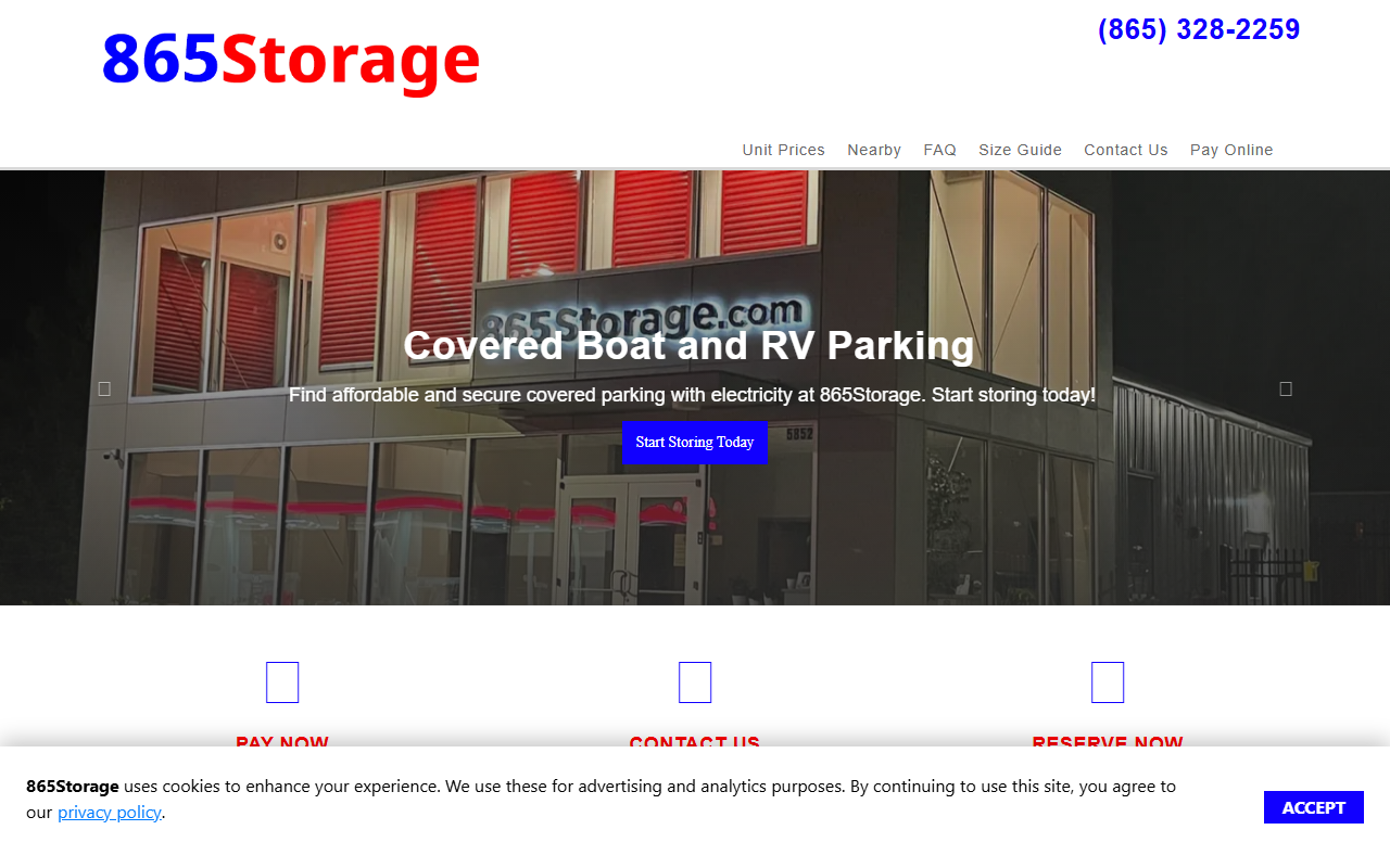 865storage.com screenshot