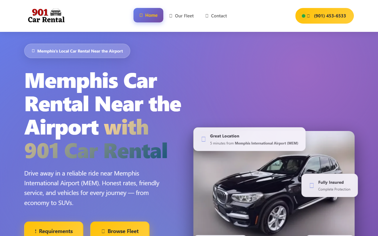 901carrental.com screenshot