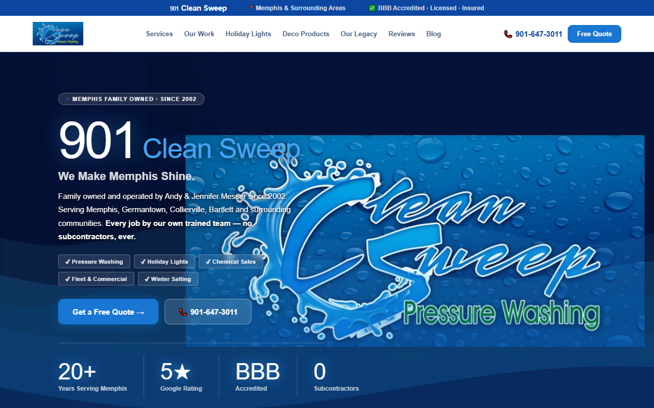901cleansweep.com screenshot