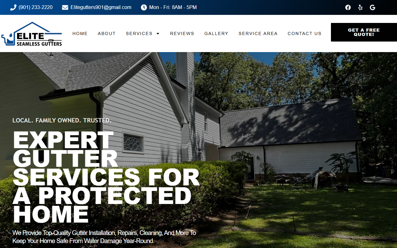 901elitegutters.com screenshot