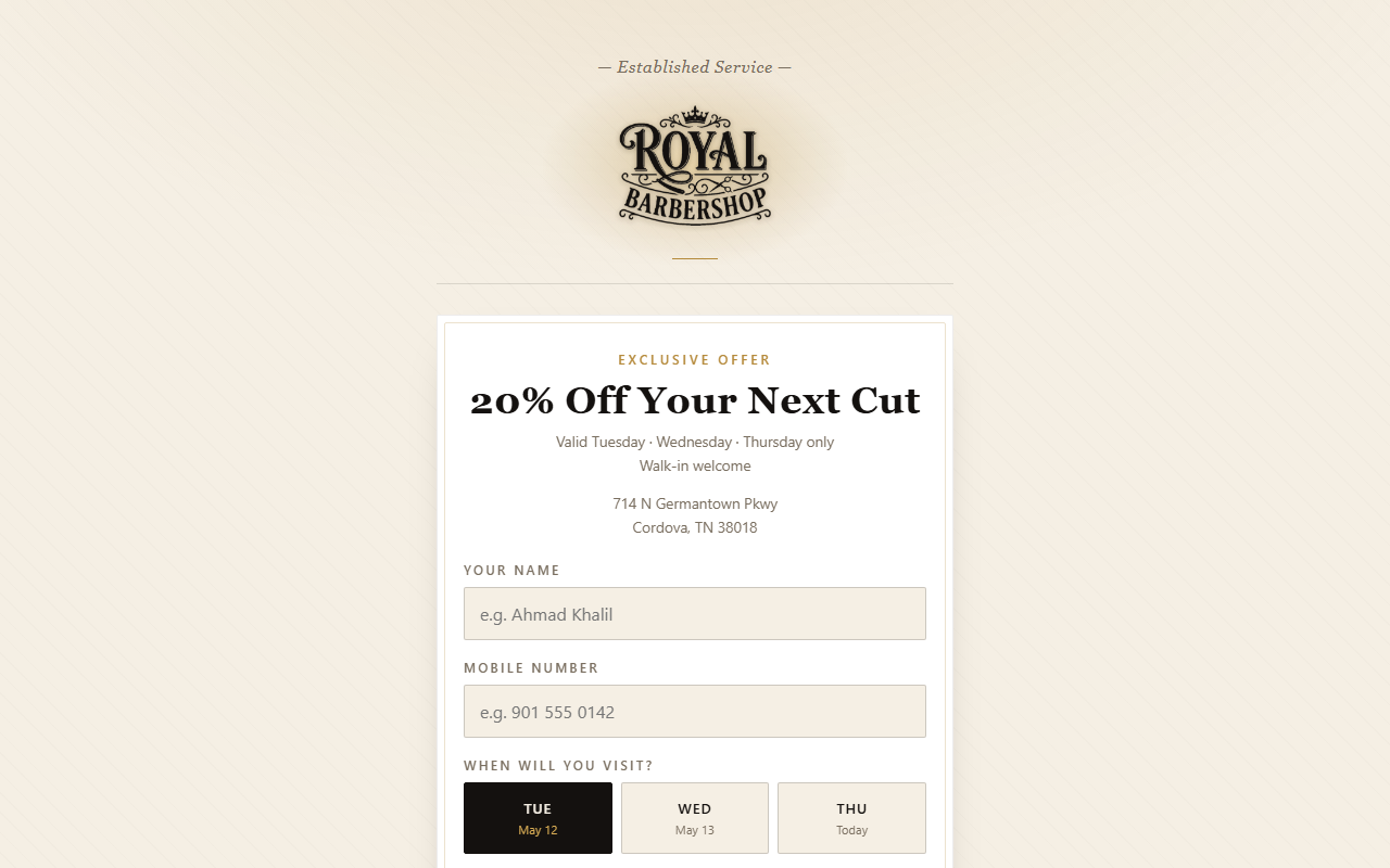 901royalbarbers.com screenshot