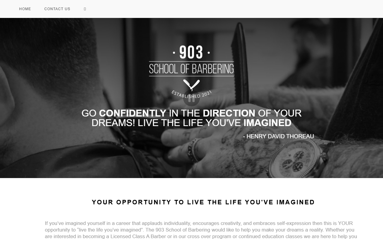 903barberschool.com screenshot