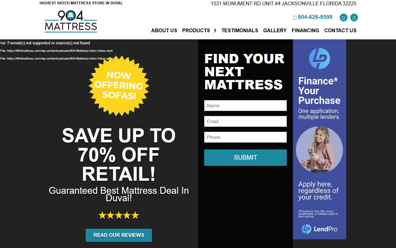 904mattress.com screenshot