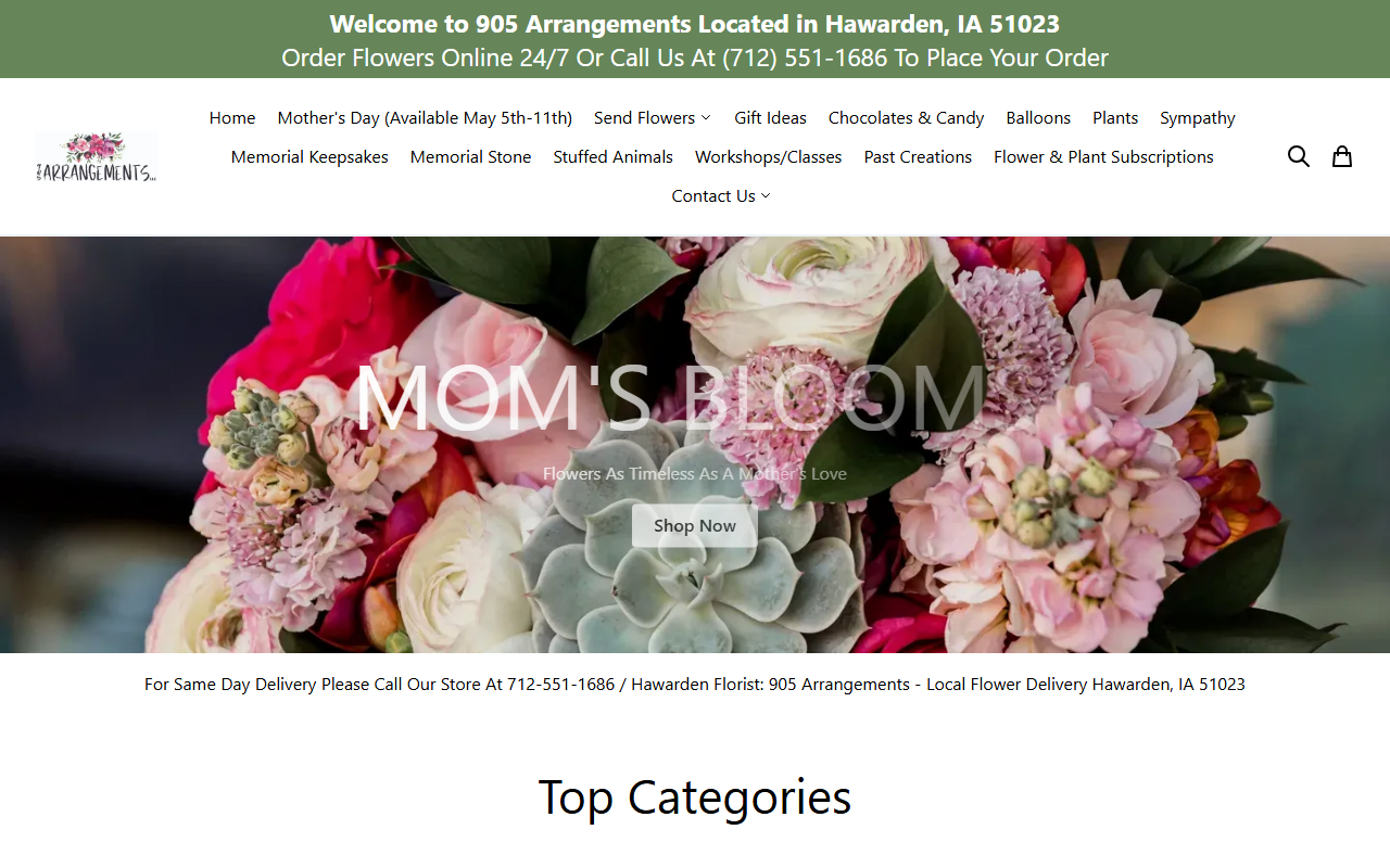 905arrangements.com screenshot