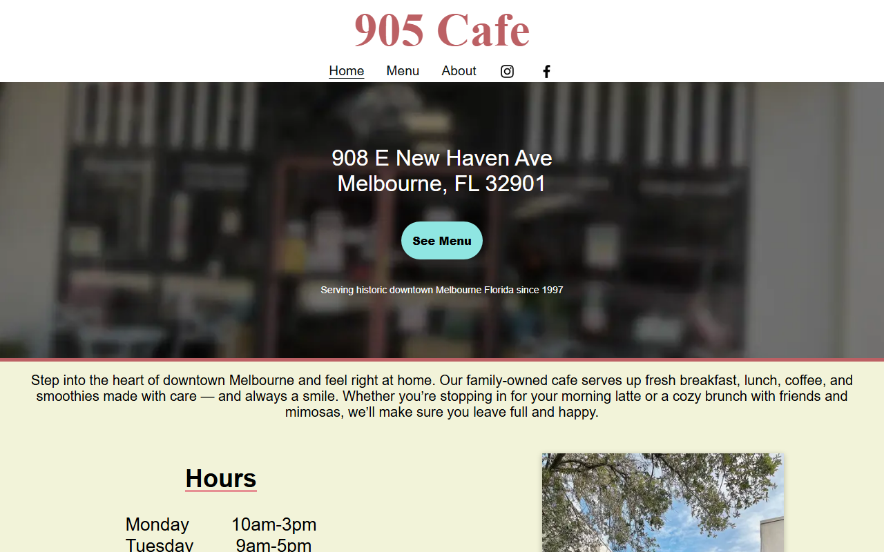 905cafedowntown.com screenshot