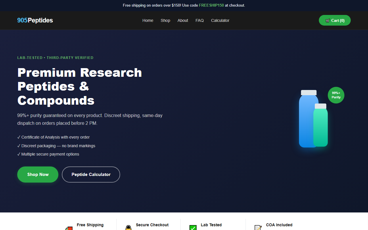905peptides.com screenshot