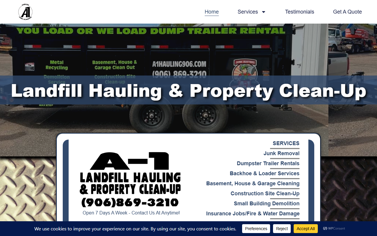 906junkremovals.com screenshot