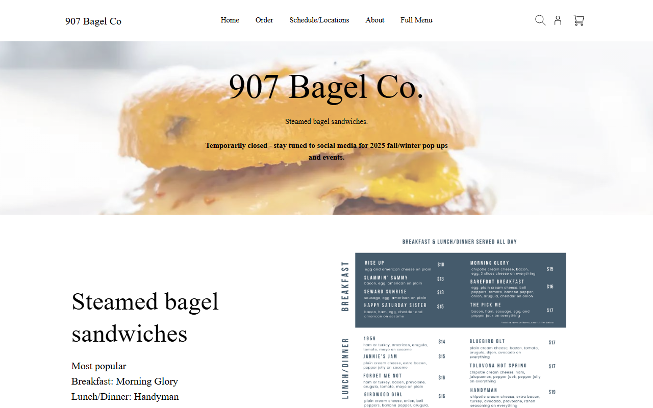 907bagelco.com screenshot