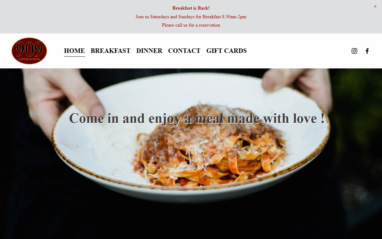 909coffeeandwine.com screenshot