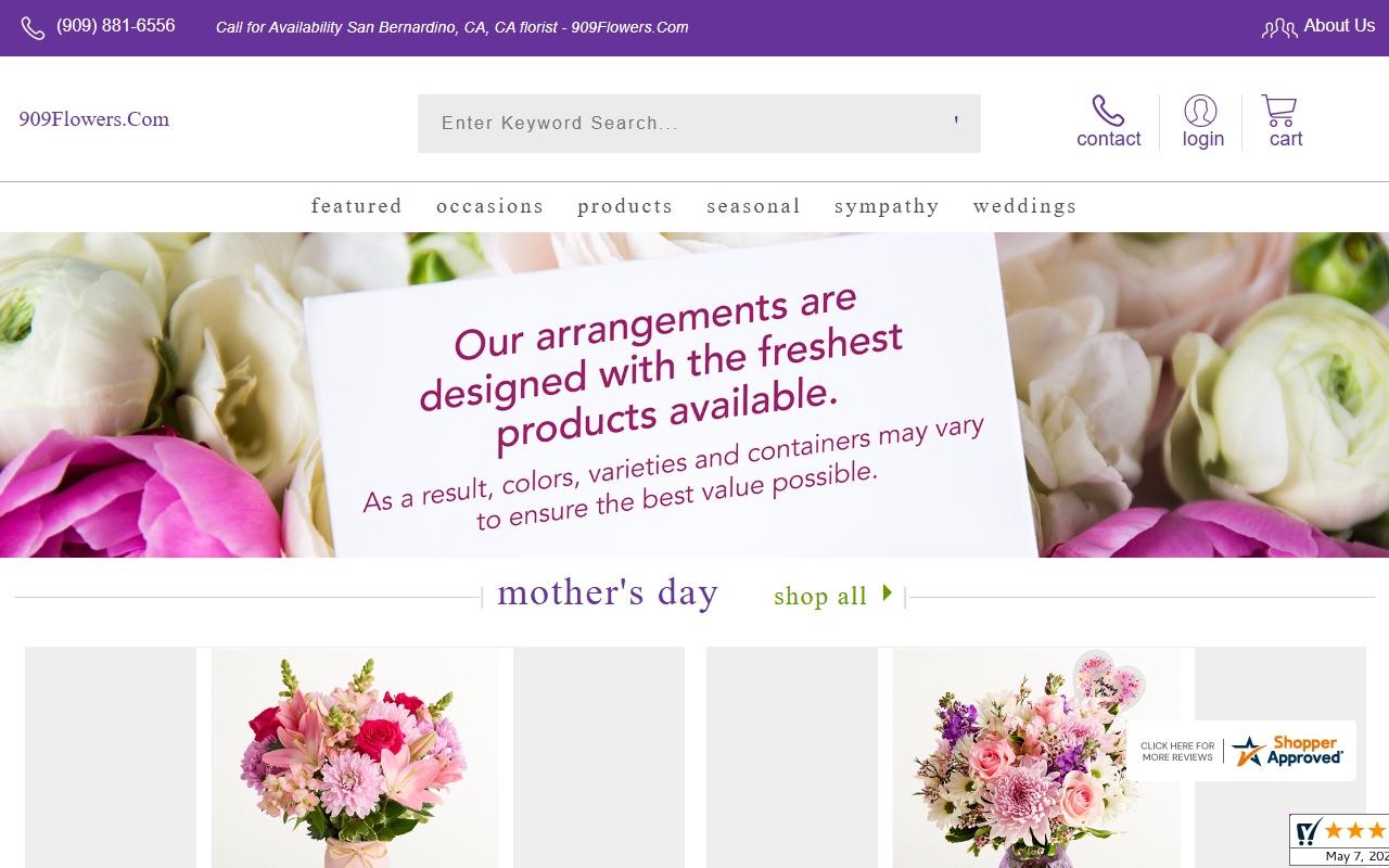 909flowers.com screenshot
