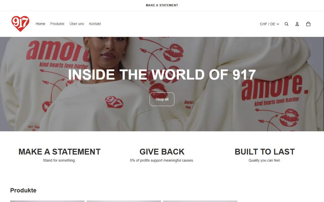 917clothing.com screenshot
