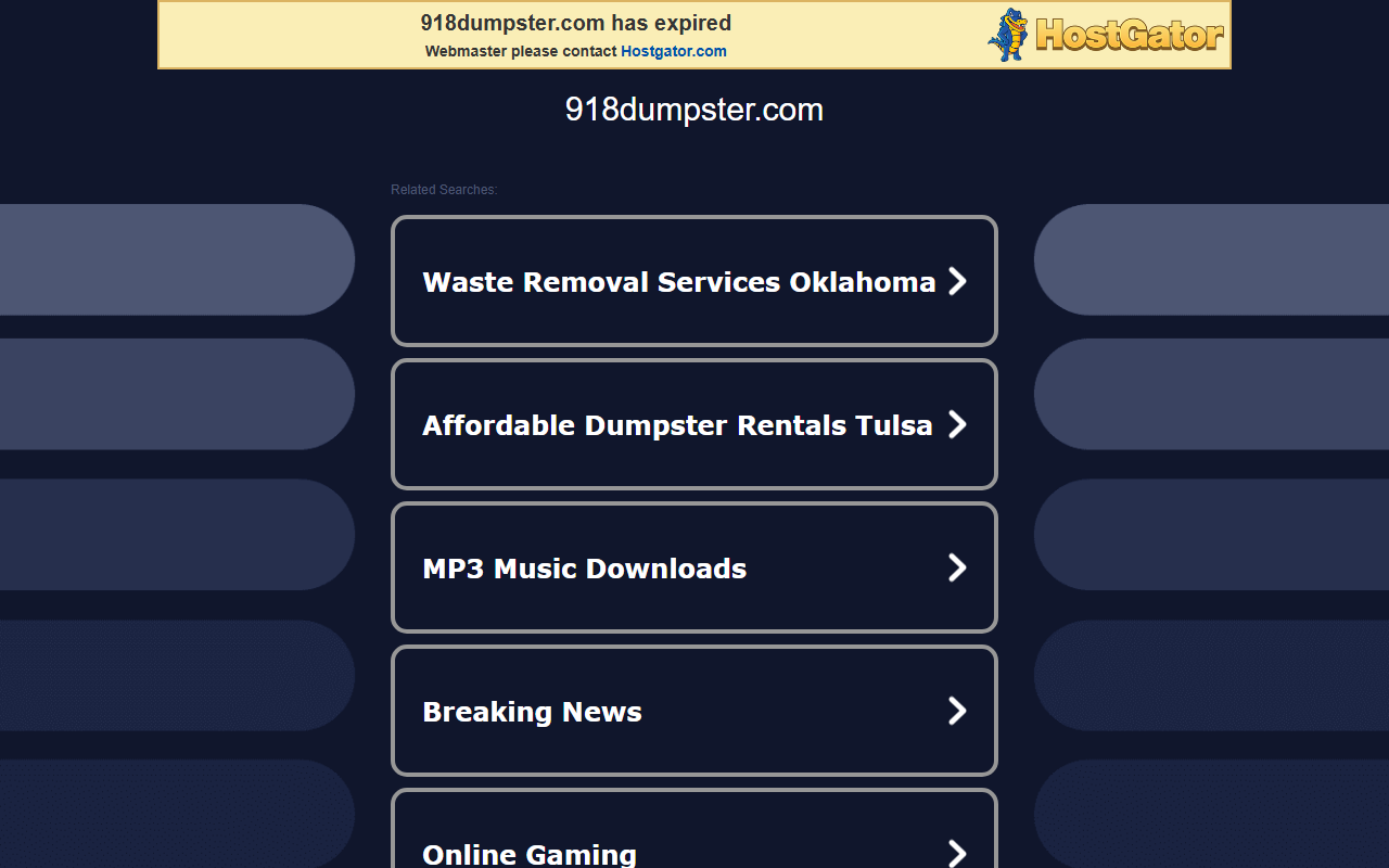 918dumpster.com screenshot