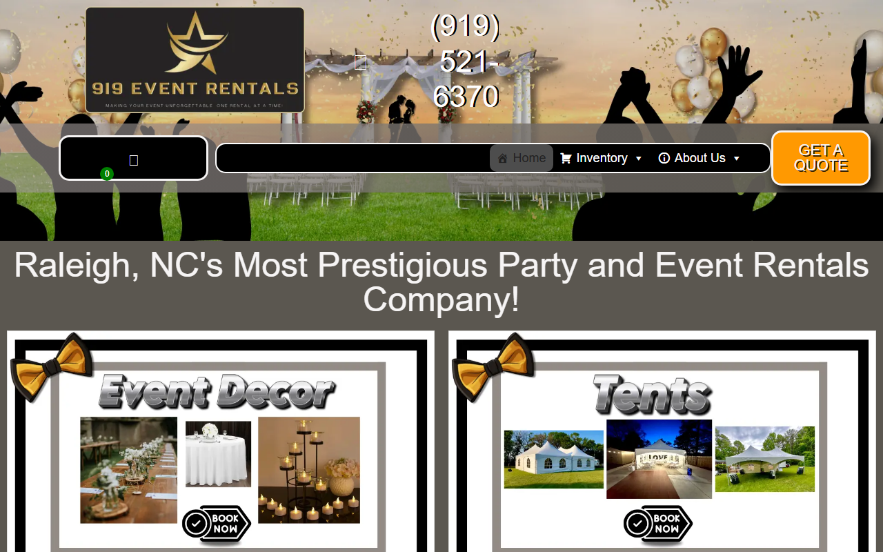 919eventrentals.com screenshot