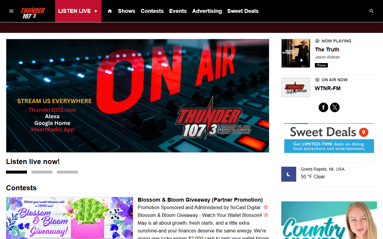 925fmtheoutlaw.com screenshot