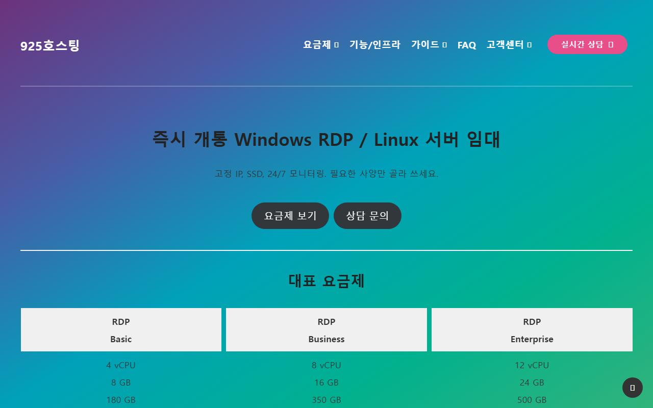 925hosting.com screenshot