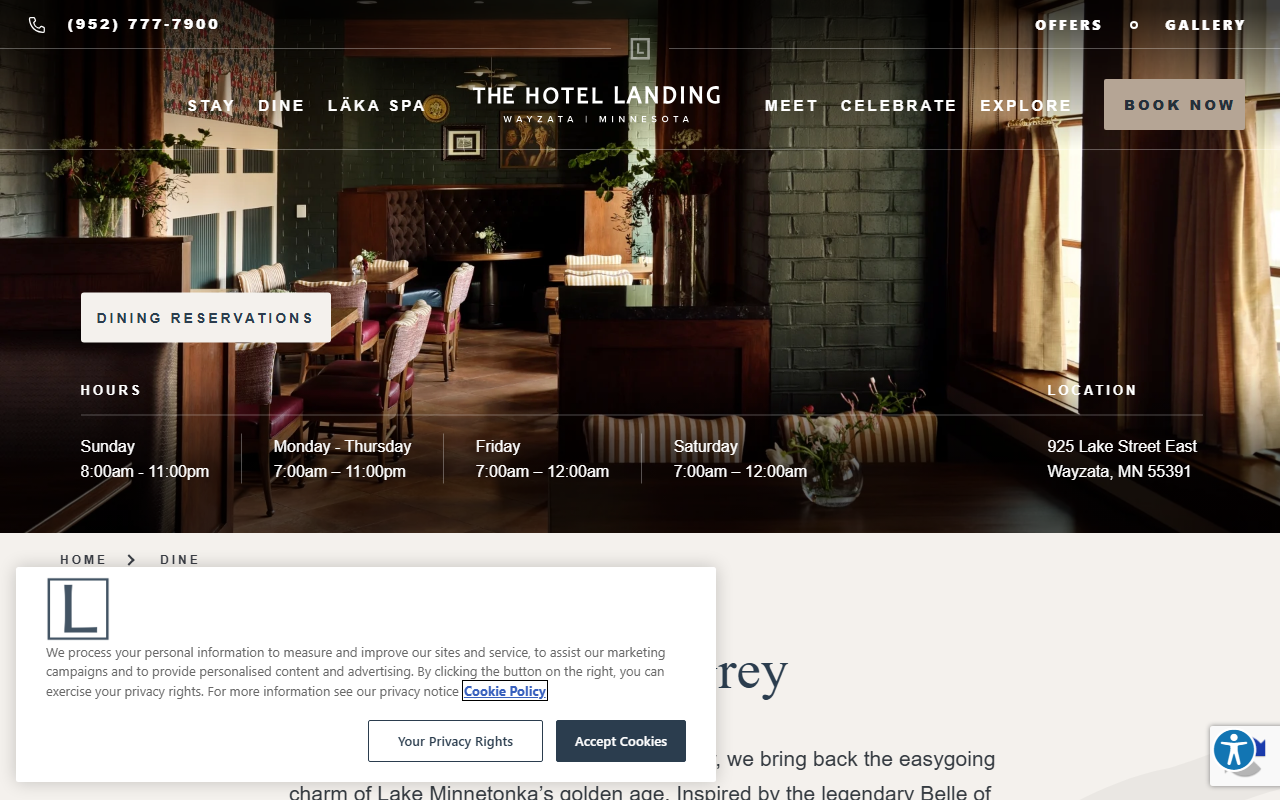 925restaurant.com screenshot