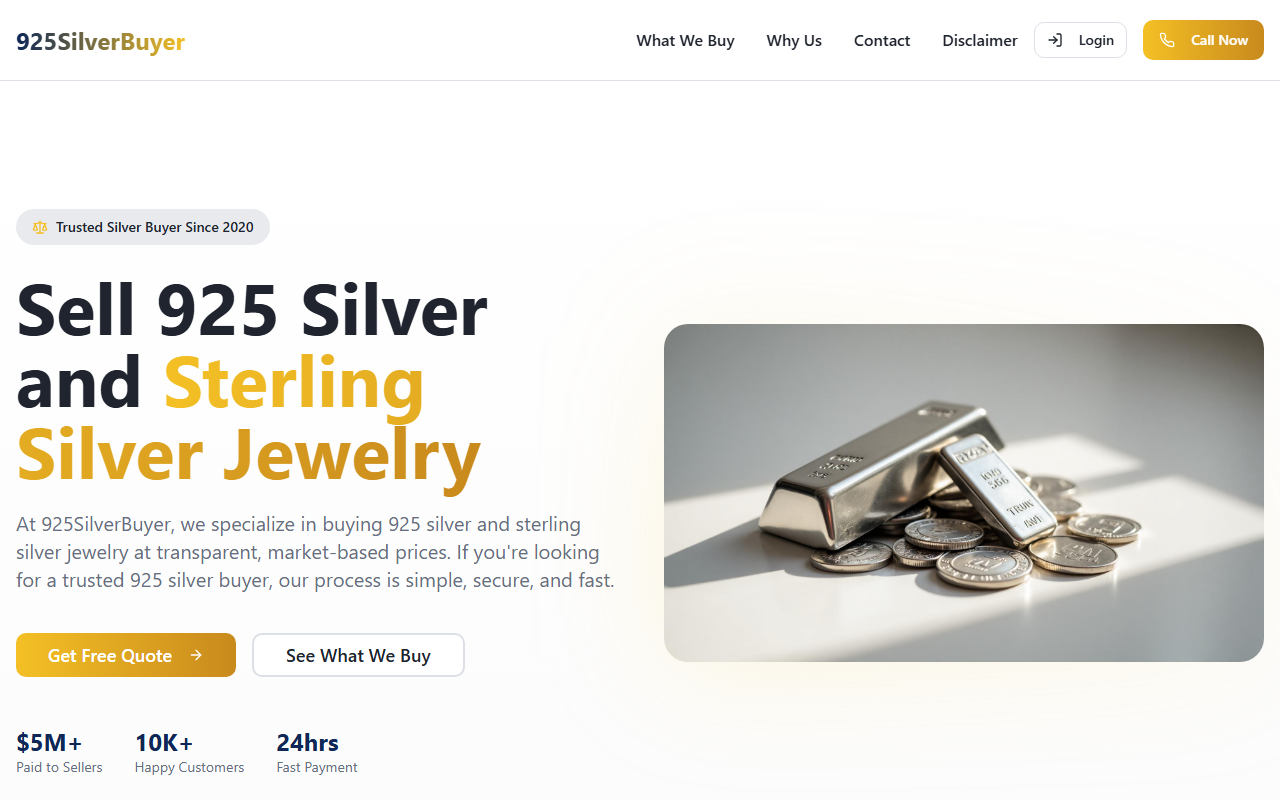 925silverbuyer.com screenshot