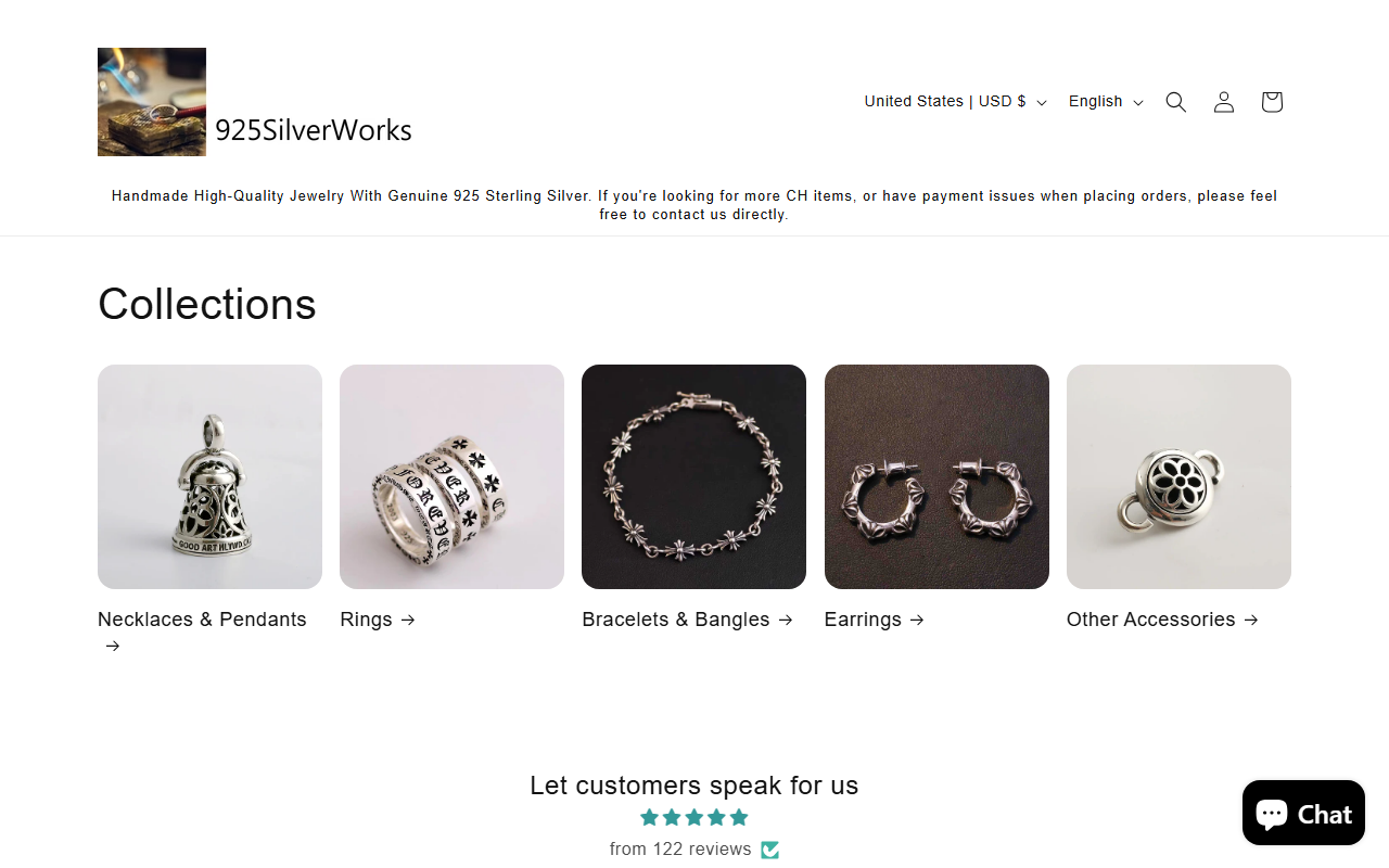 925silverworks.com screenshot