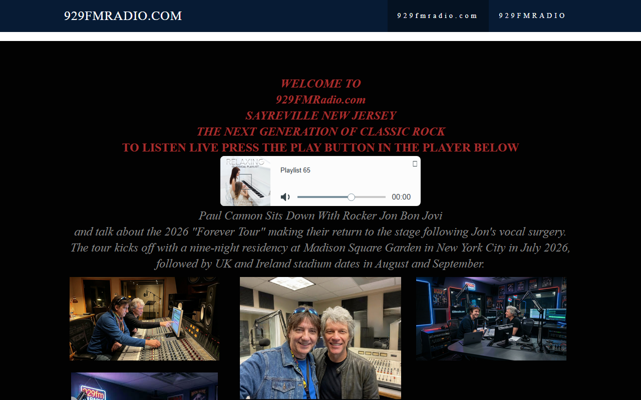 929fmradio.com screenshot