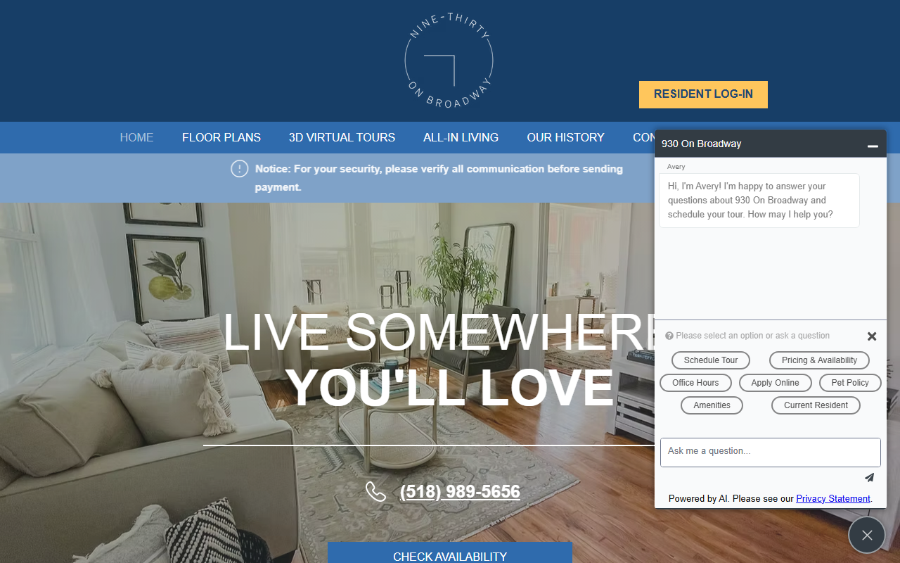 930onbroadway.com screenshot