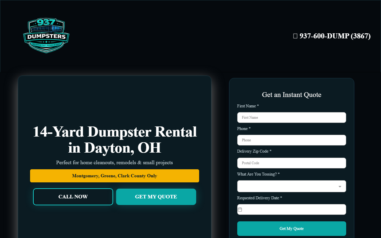 937dumpsters.com screenshot
