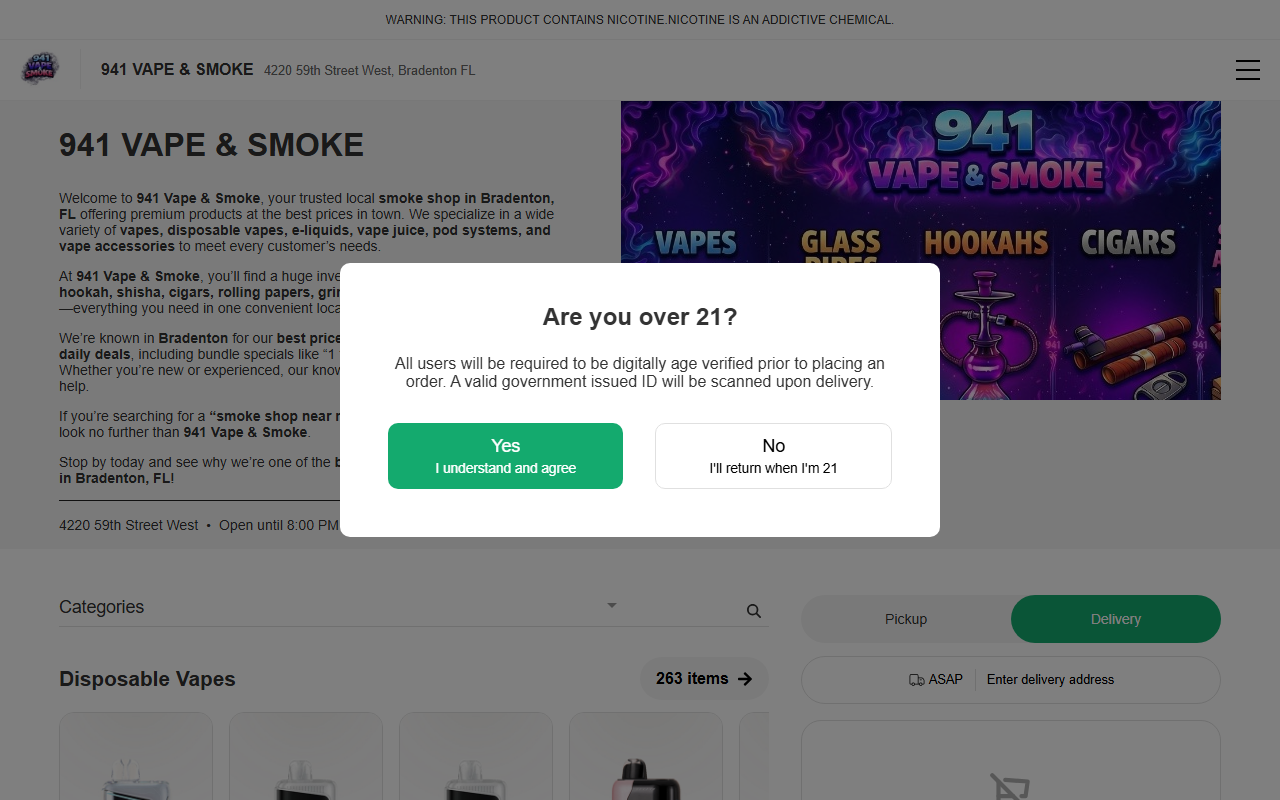 941smokeshop.com screenshot