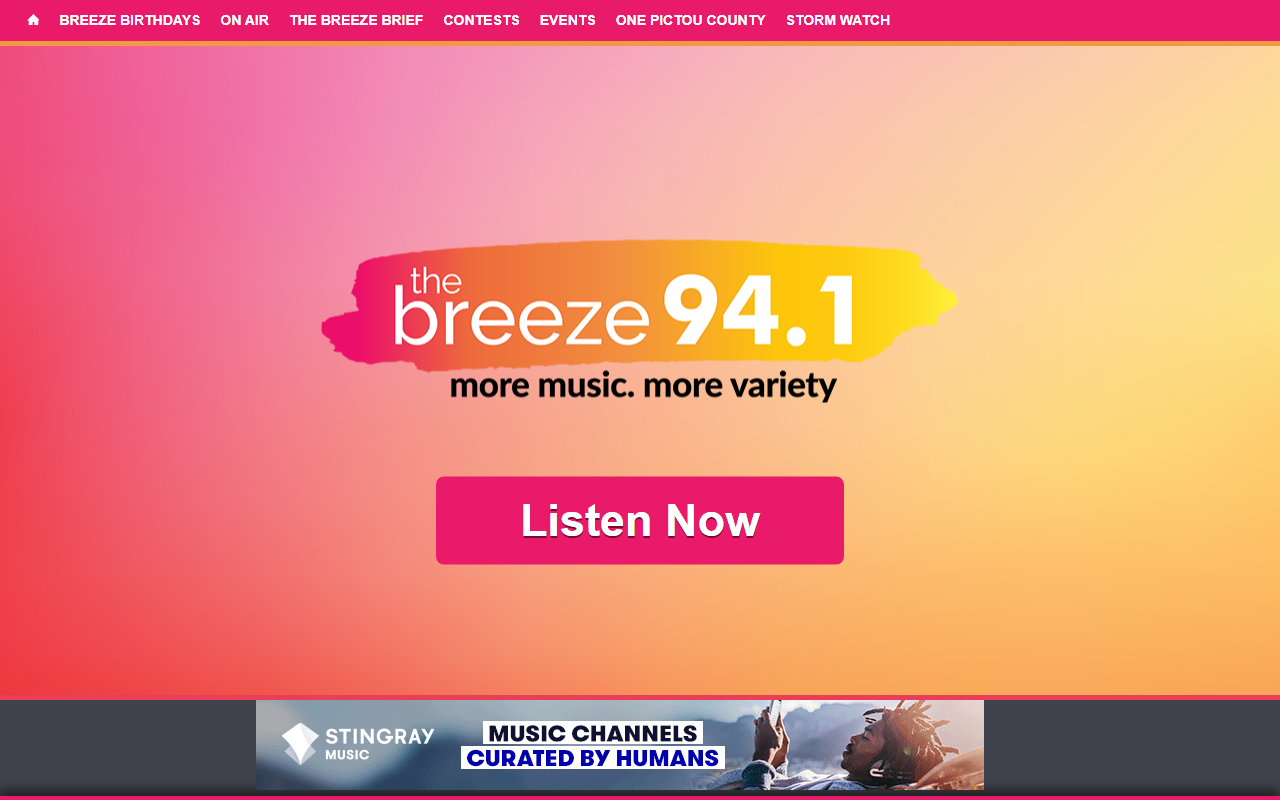 941thebreeze.com screenshot