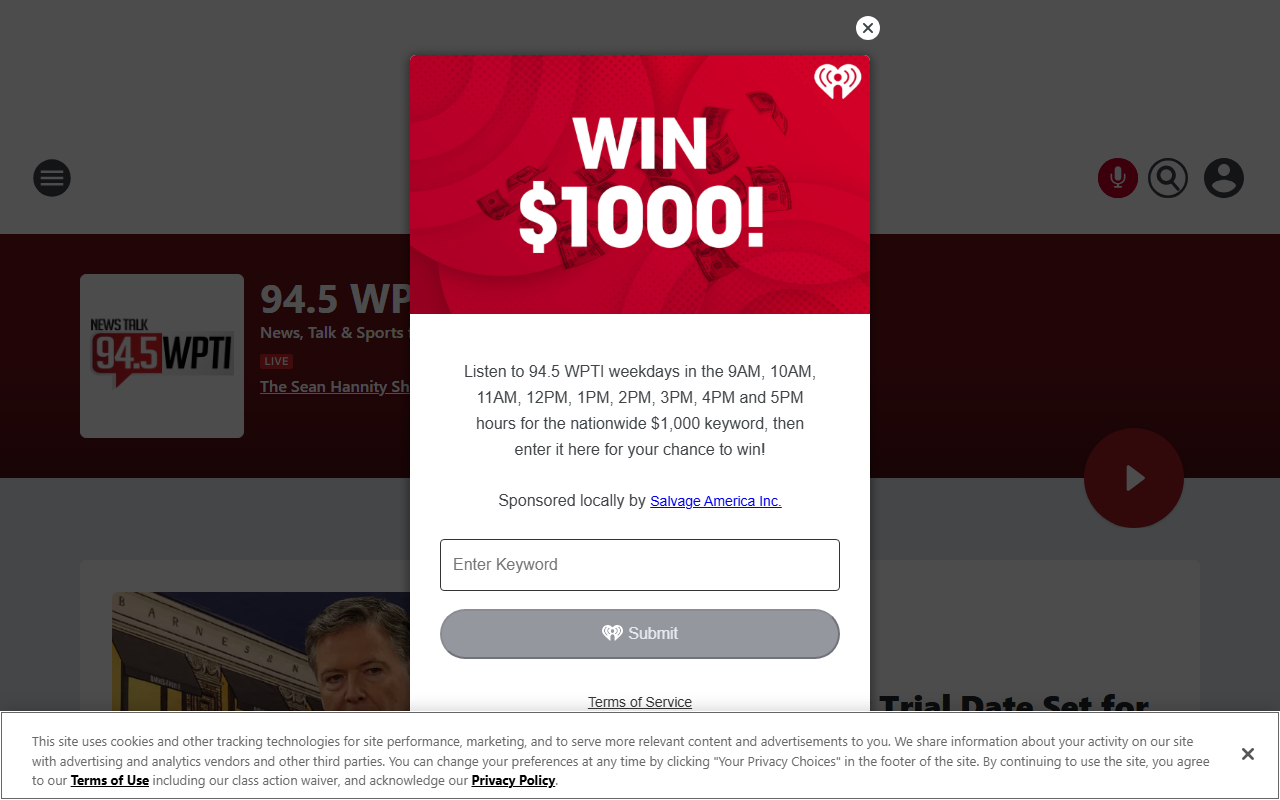 945rushradio.com screenshot