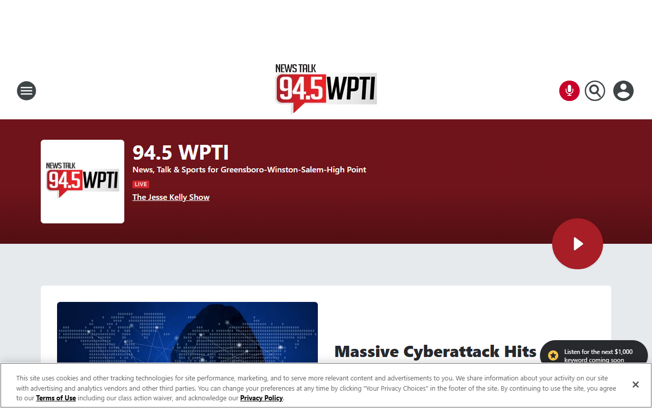 945thebeat.com screenshot