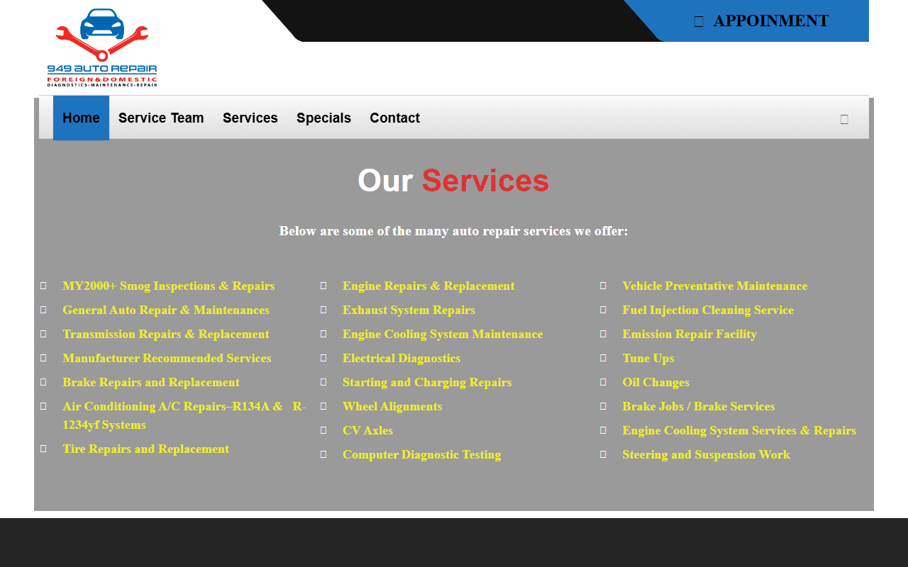 949autorepair.com screenshot