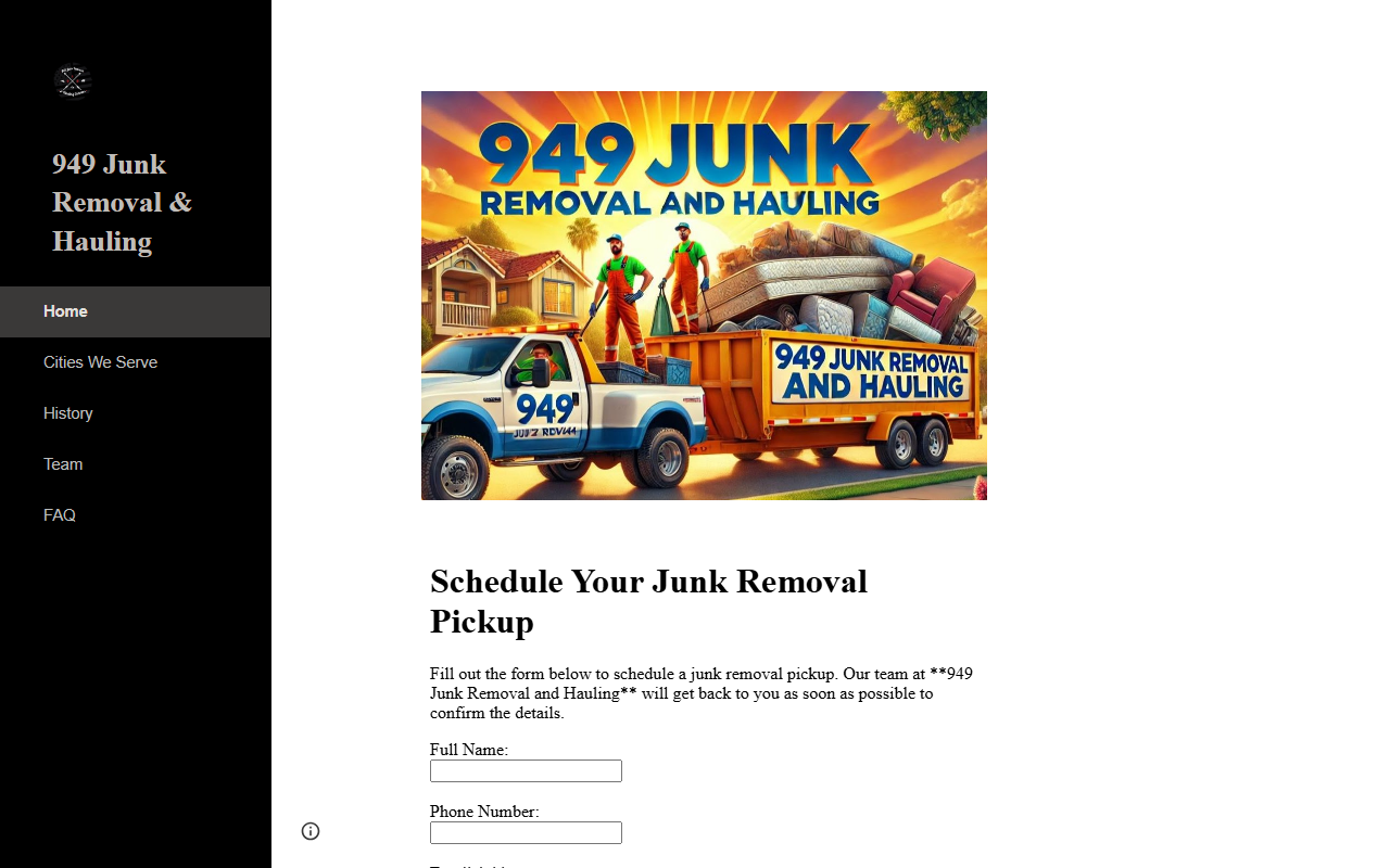 949junkremoval.com screenshot