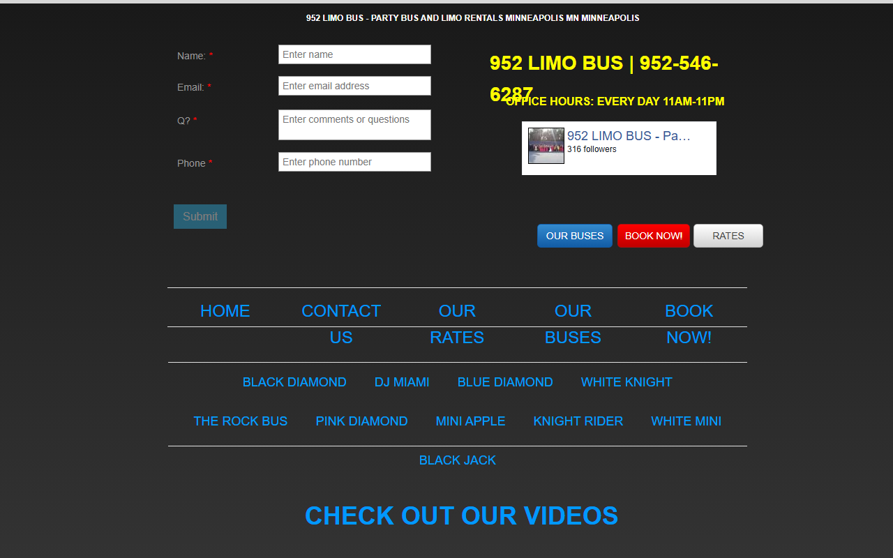952limobus.com screenshot
