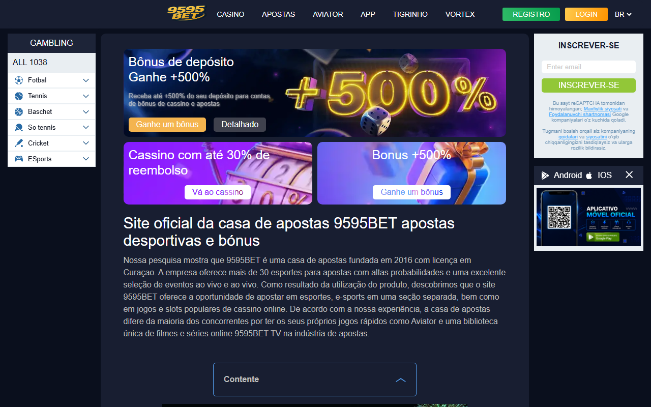 9595betbrasil.com screenshot